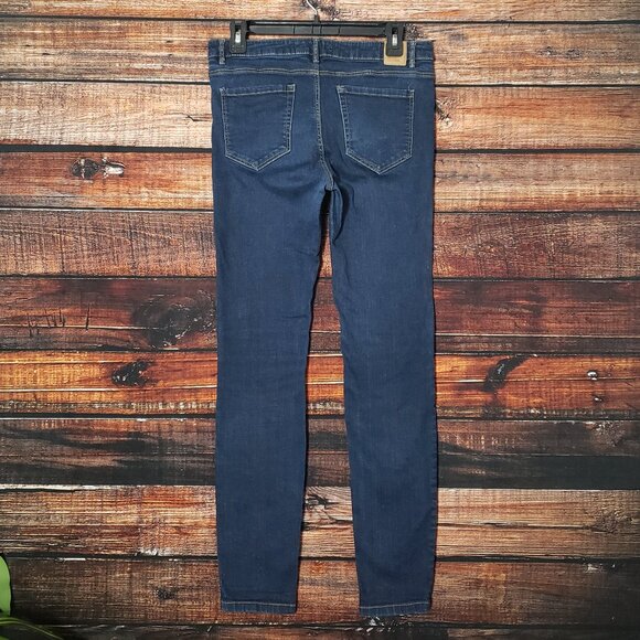 Zara Trafaluc Jeans Size 8 Mid Rise Skinny Dark Wash Blue Denim - Picture 3 of 9